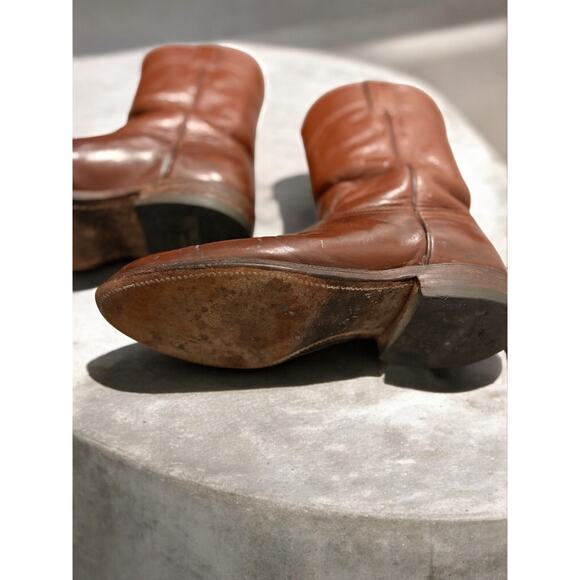 Vintage Justin Boots 3082 Brown Leather Western Cowboy Boots Men’s 6.5D Made USA - Picture 10 of 16